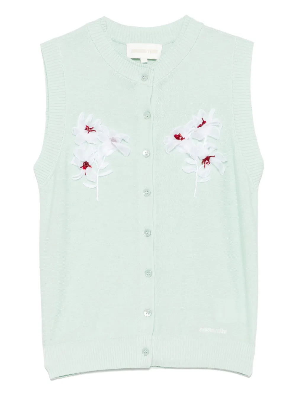 Floral-Appliqué Vest