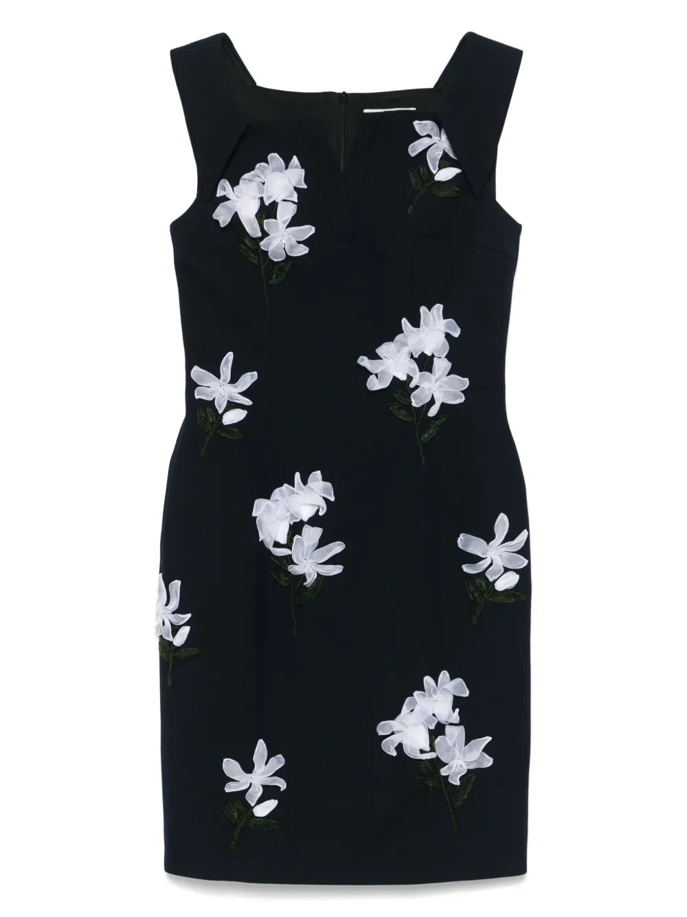 Floral-Appliqué Mini Dress
