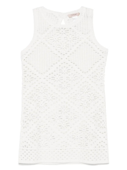 Crochet-Knit Mini Dress