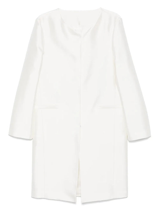 Collarless Silk Coat