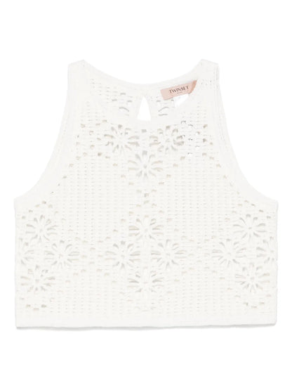 Crochet-Knit Crop Top