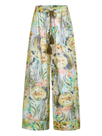 Ariel Drawstring Wide-Leg Trousers