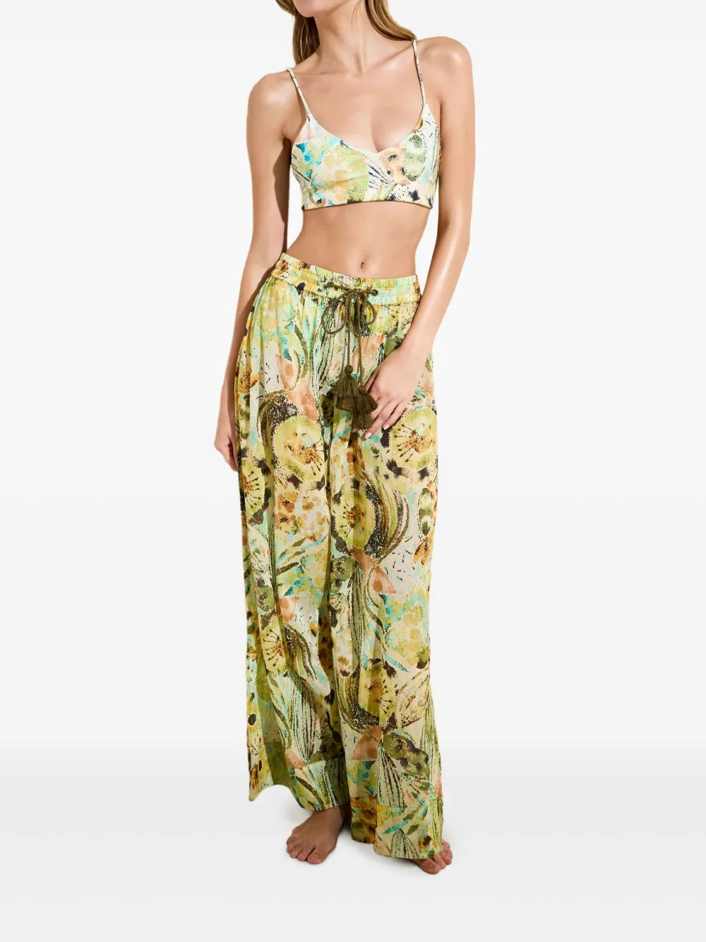 Ariel Drawstring Wide-Leg Trousers