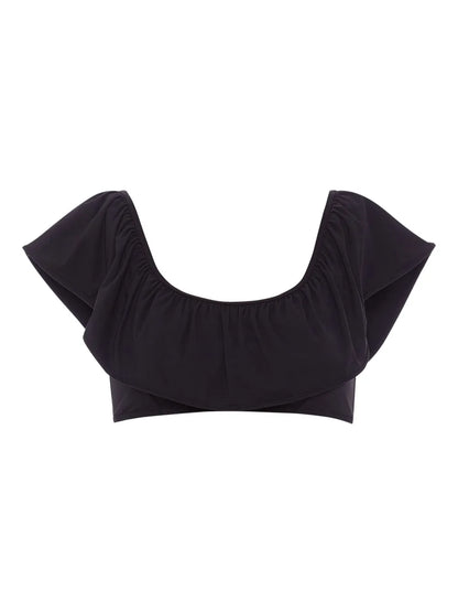 Emily Ruffle-Detail Swim Top