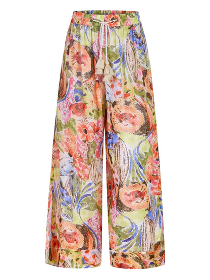 Ariel Floral-Print Wide-Leg Trousers