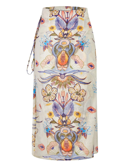 Sunnie Floral-Printed Wrap Skirt