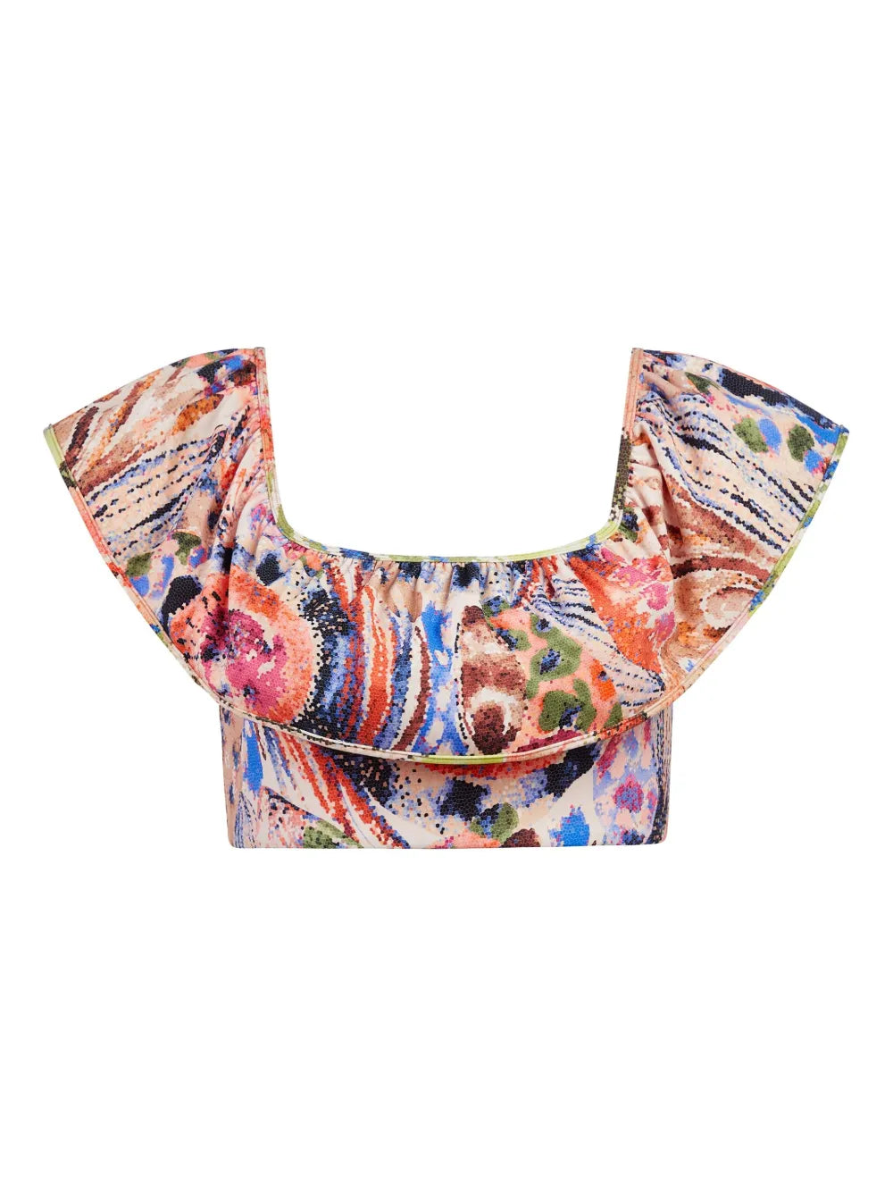 Emily Ruffle-Detail Swim Top