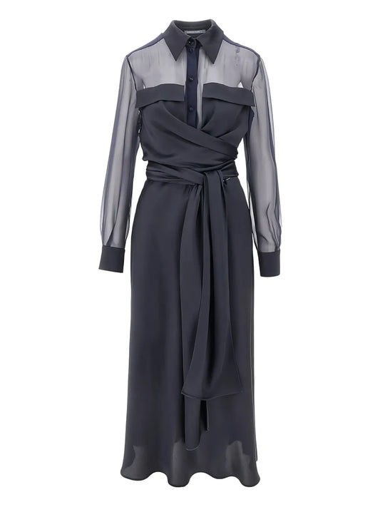 Wrap-Detail Shirtdress
