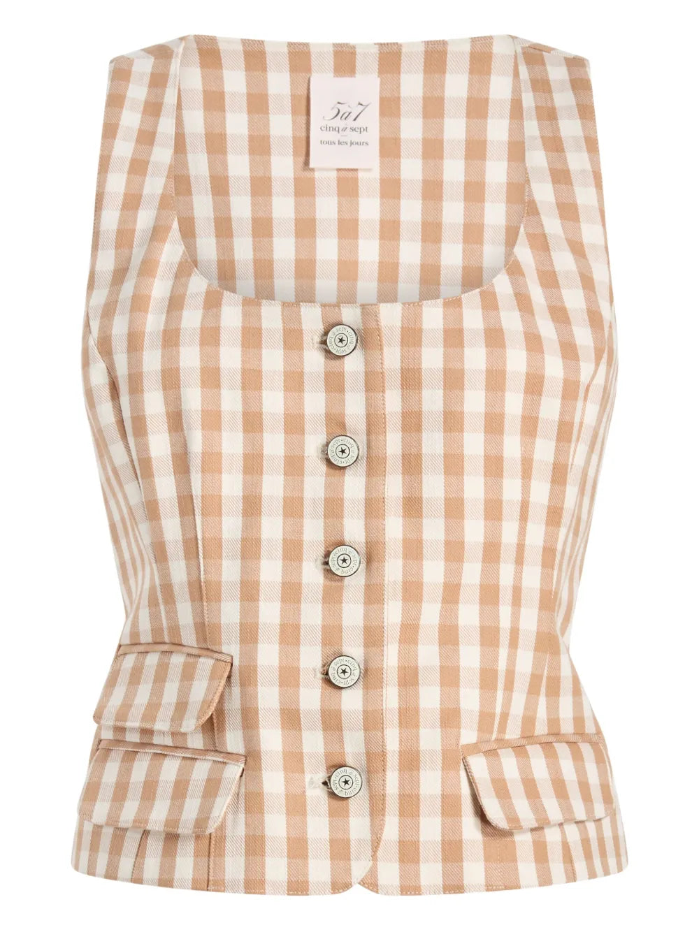 Gingham Denim Top