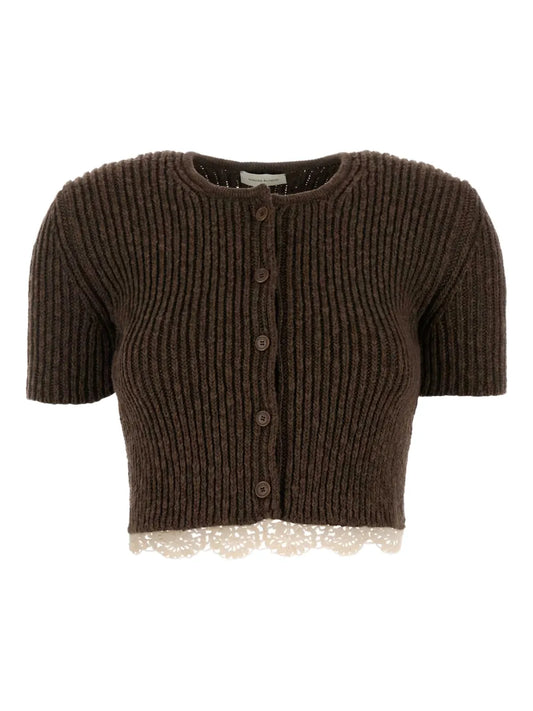Ribbed Button-Up Top