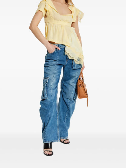 Embroidered Asymmetric Top