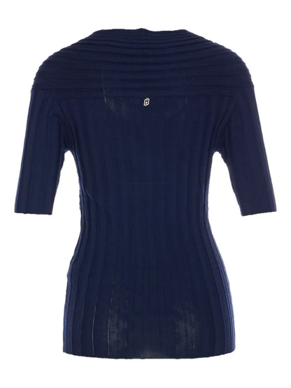 Twist-Detail Knitted Top