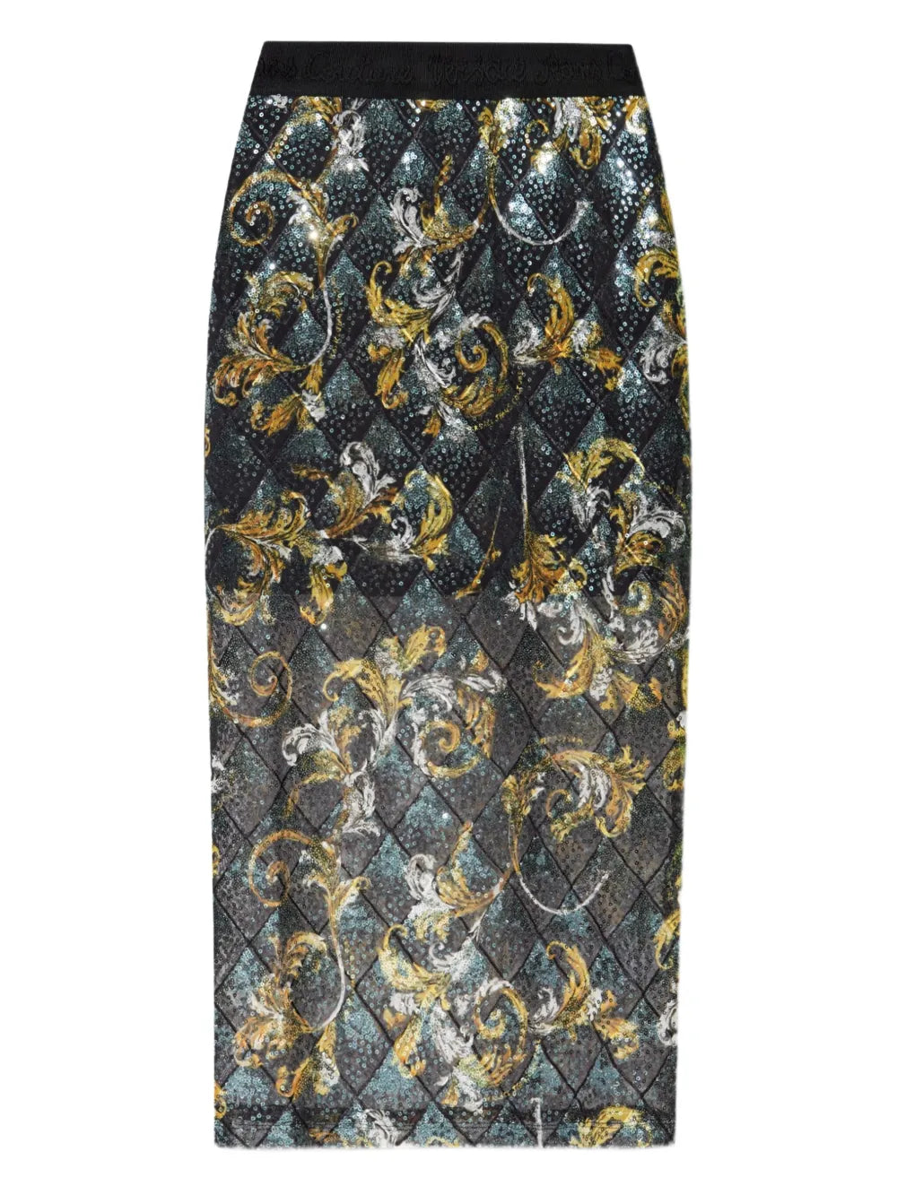 Sequin-Embellished Midi Skirt