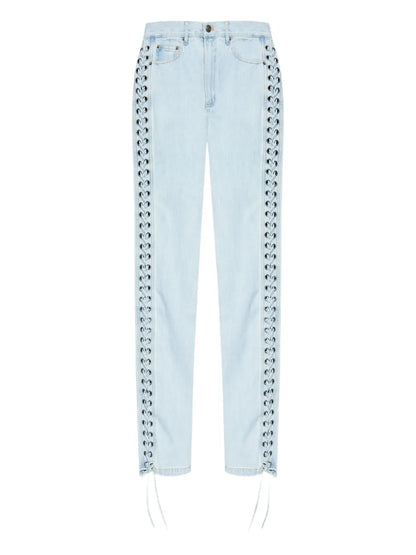 Lace-Up Detail Jeans