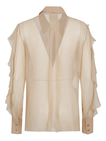 Ruffled Chiffon Shirt