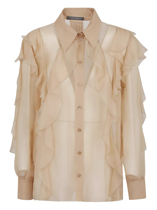 Ruffled Chiffon Shirt