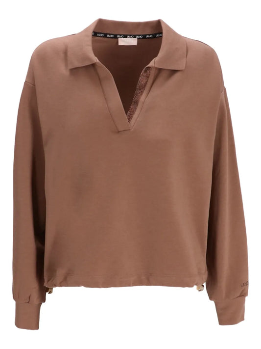 Collar-Detail Sweatshirt