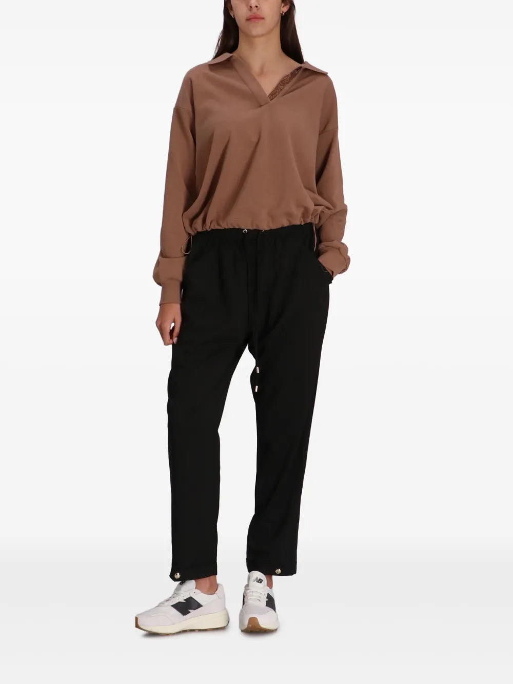 Collar-Detail Sweatshirt