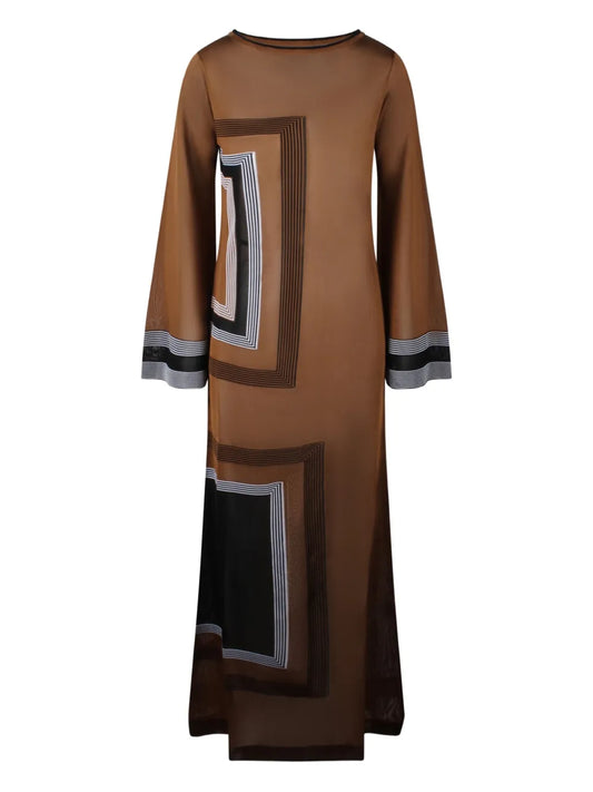Geometric-Print Dress