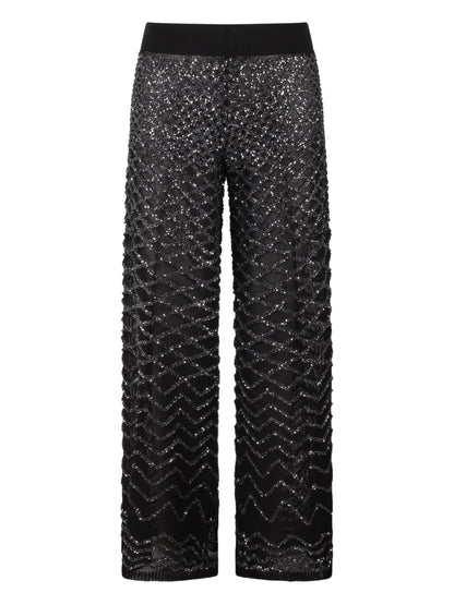 Sequinned Wide-Leg Trousers