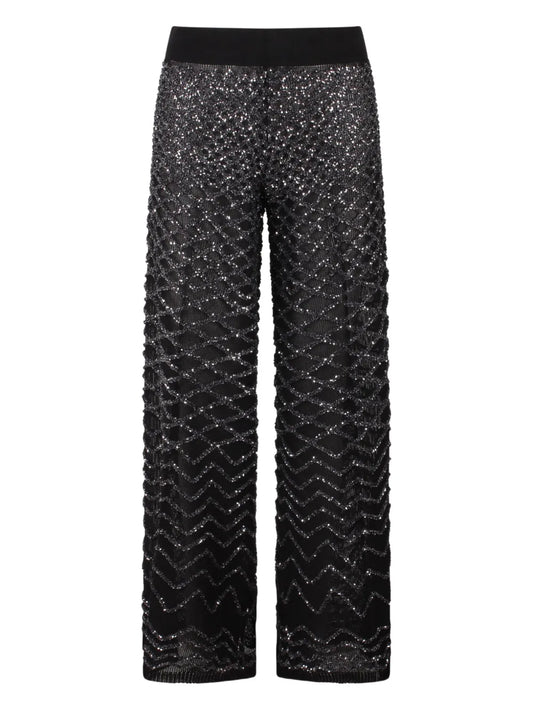 Sequinned Wide-Leg Trousers