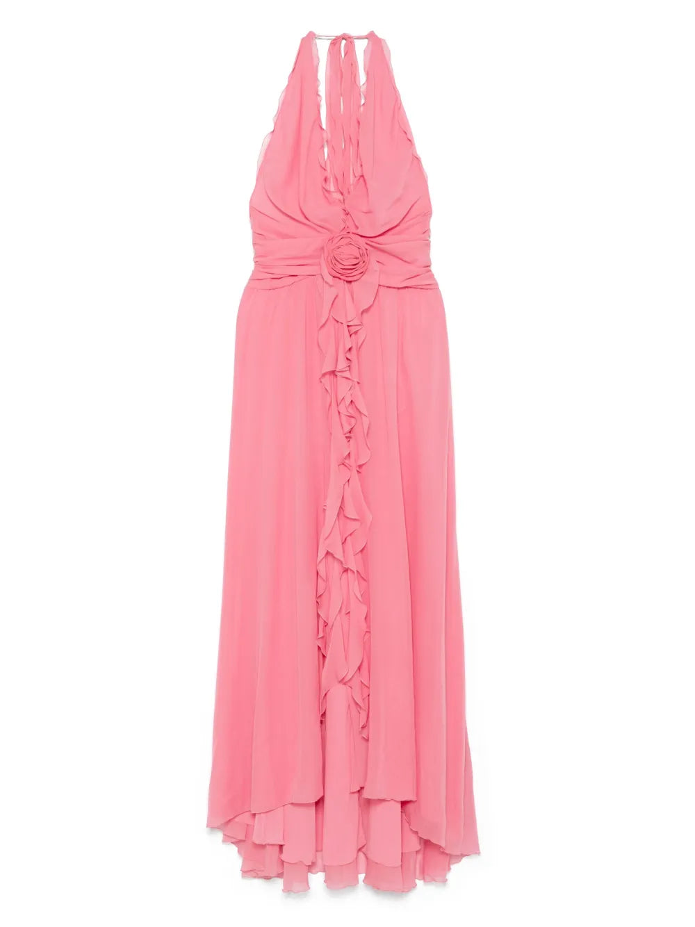 Floral-Appliqué Maxi Dress