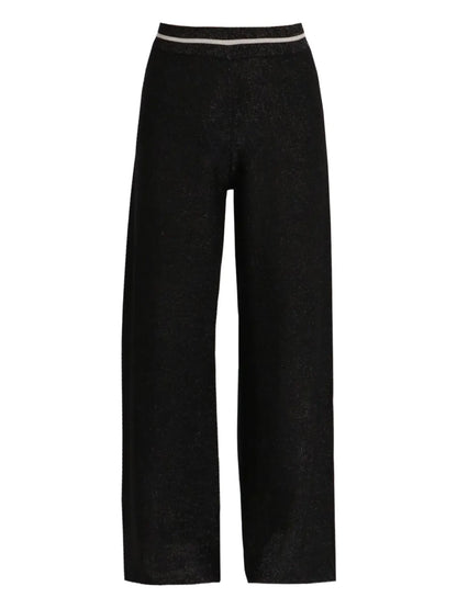 Glitter-Jersey Wide-Leg Trousers