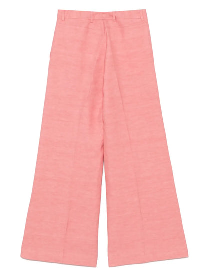 Slub-Textured Palazzo Pants
