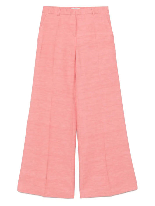 Slub-Textured Palazzo Pants