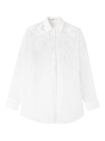 Floral-Appliqué Shirt