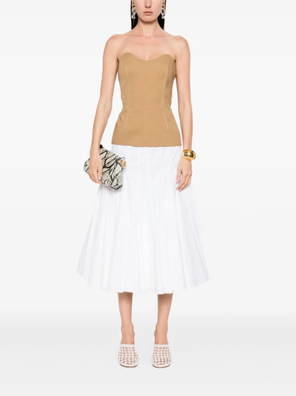 Voile Top-Stitched Top