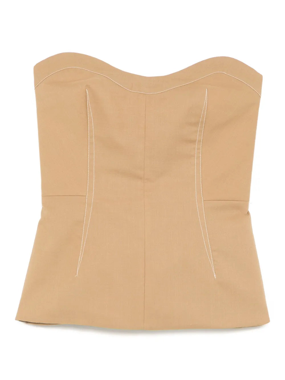 Voile Top-Stitched Top