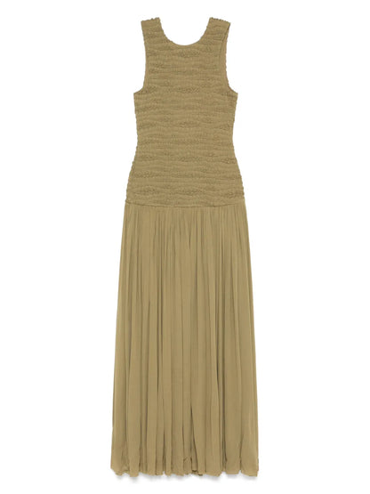 Crepe Sleeveless Maxi Dress