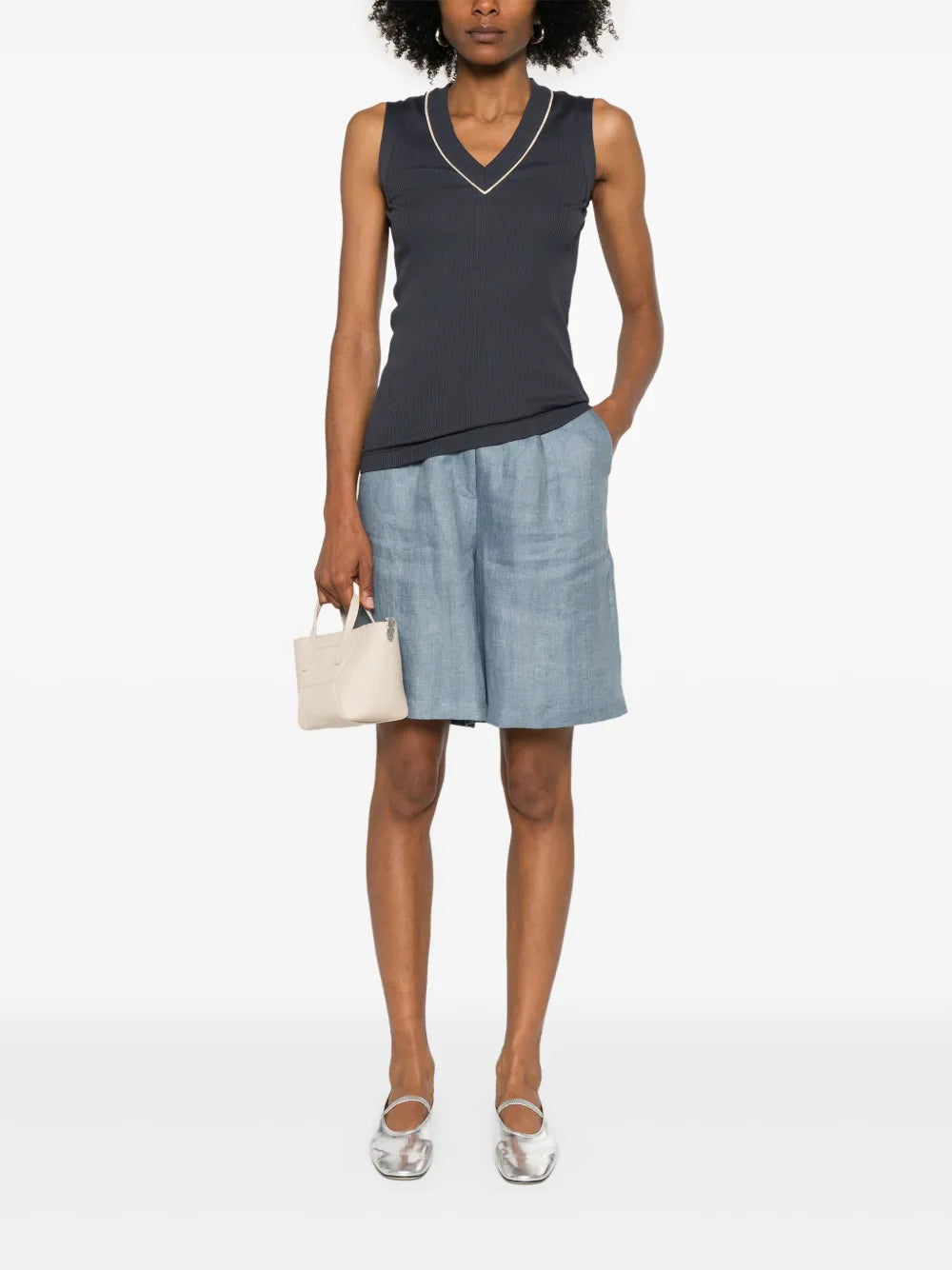Fine-Ribbed Tank Top