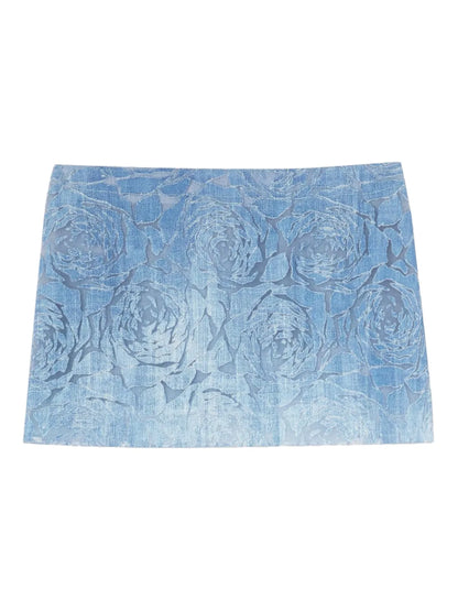 Floral-Embossed Miniskirt