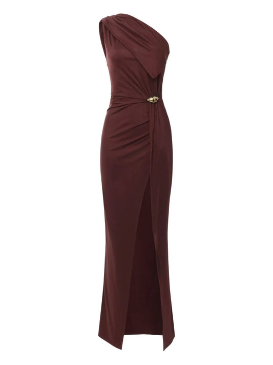 One-Shoulder Draped Gown