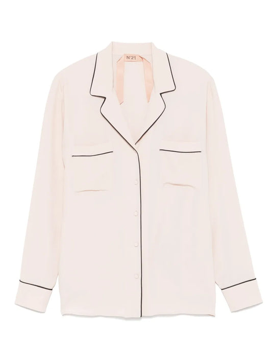 Piped-Trim Detail Shirt