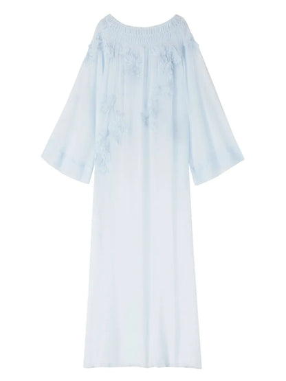 Embroidered Sheer Maxi Dress