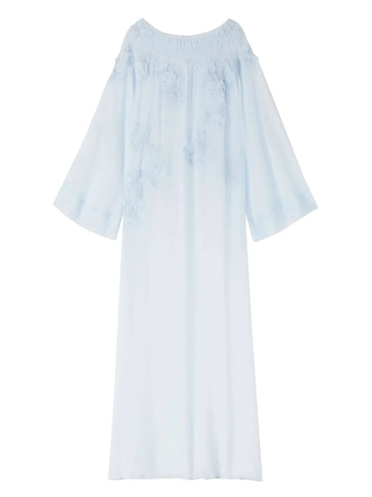 Embroidered Sheer Maxi Dress