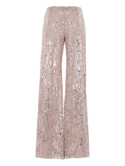 Embroidered Flared Trousers