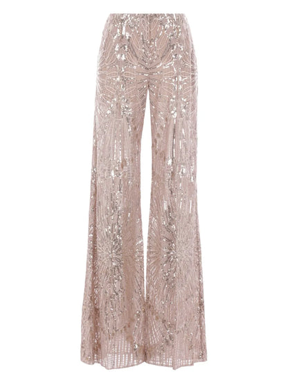 Embroidered Flared Trousers