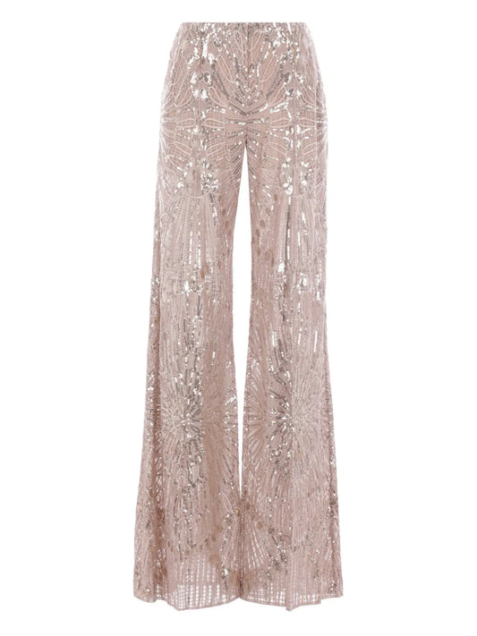 Embroidered Flared Trousers