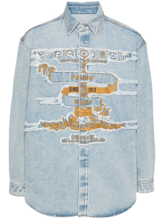 Paris Best Patch Denim Shirt Blue "Blue"