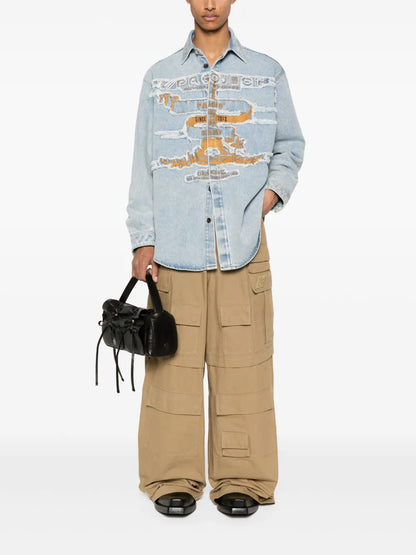 Paris Best Patch Denim Shirt Blue "Blue"