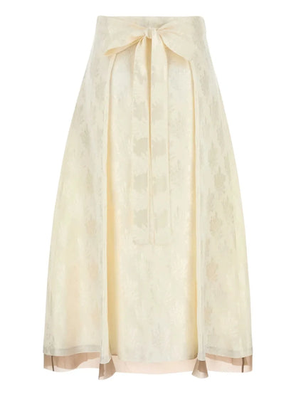 Patterned-Jacquard Midi Skirt