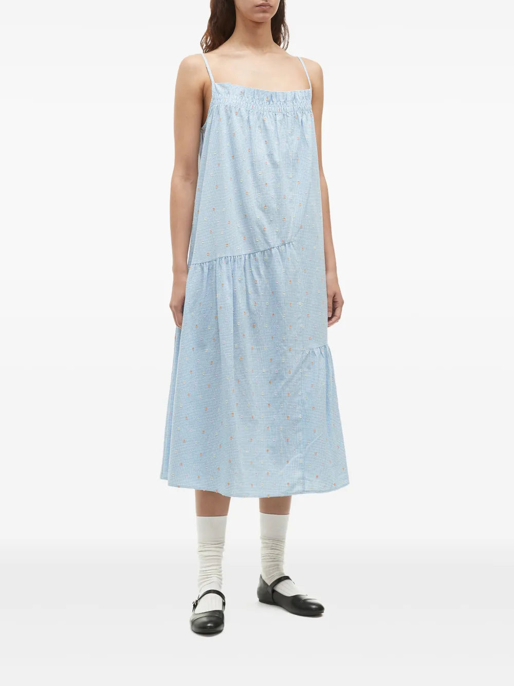 Gingham Check Midi Dress