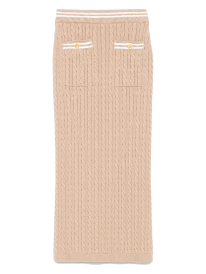 Cable-Knit Midi Skirt