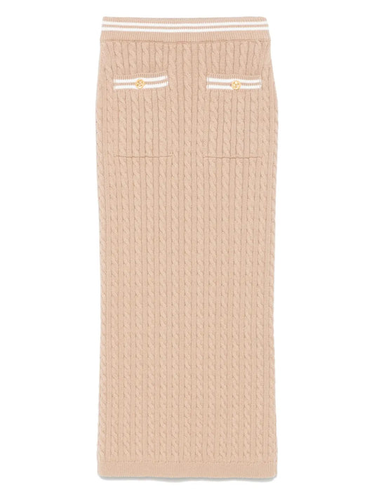 Cable-Knit Midi Skirt