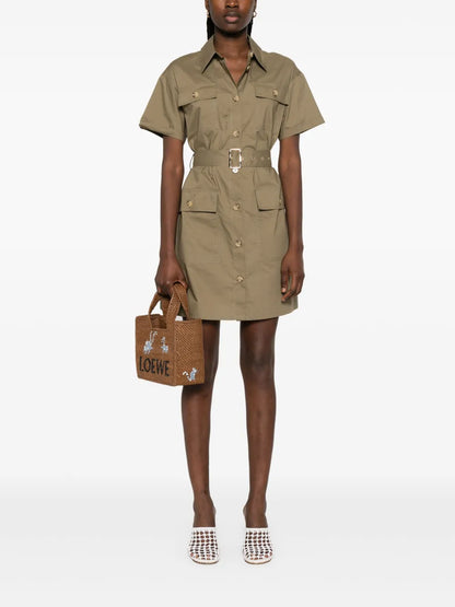 Belted Shirt Mini Dress