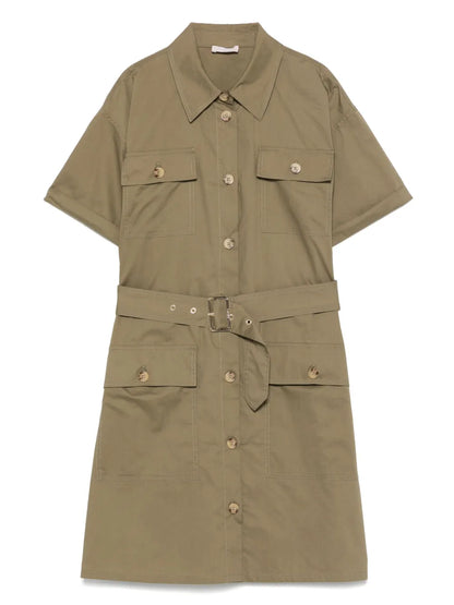 Belted Shirt Mini Dress